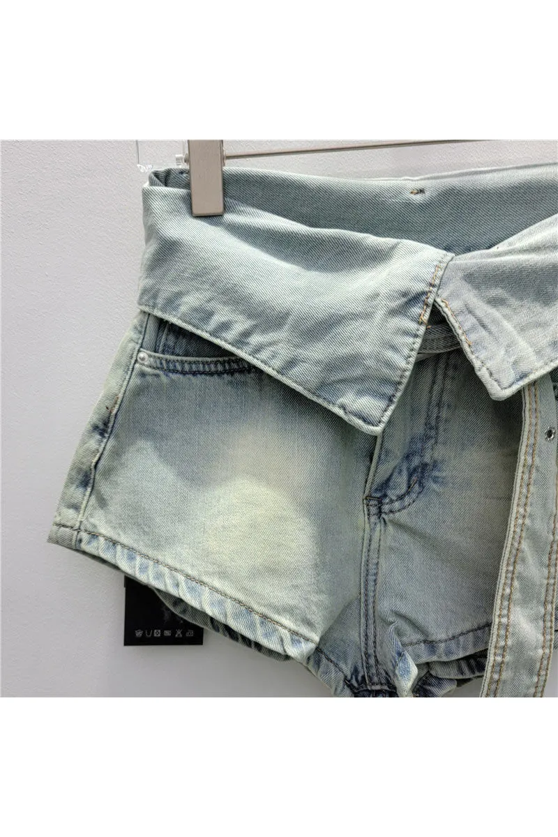 PM0189 High Rise Denim Shorts