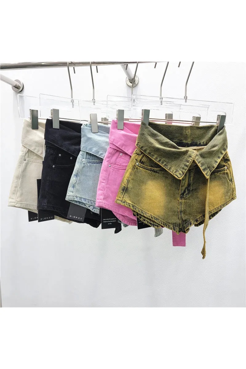PM0189 High Rise Denim Shorts