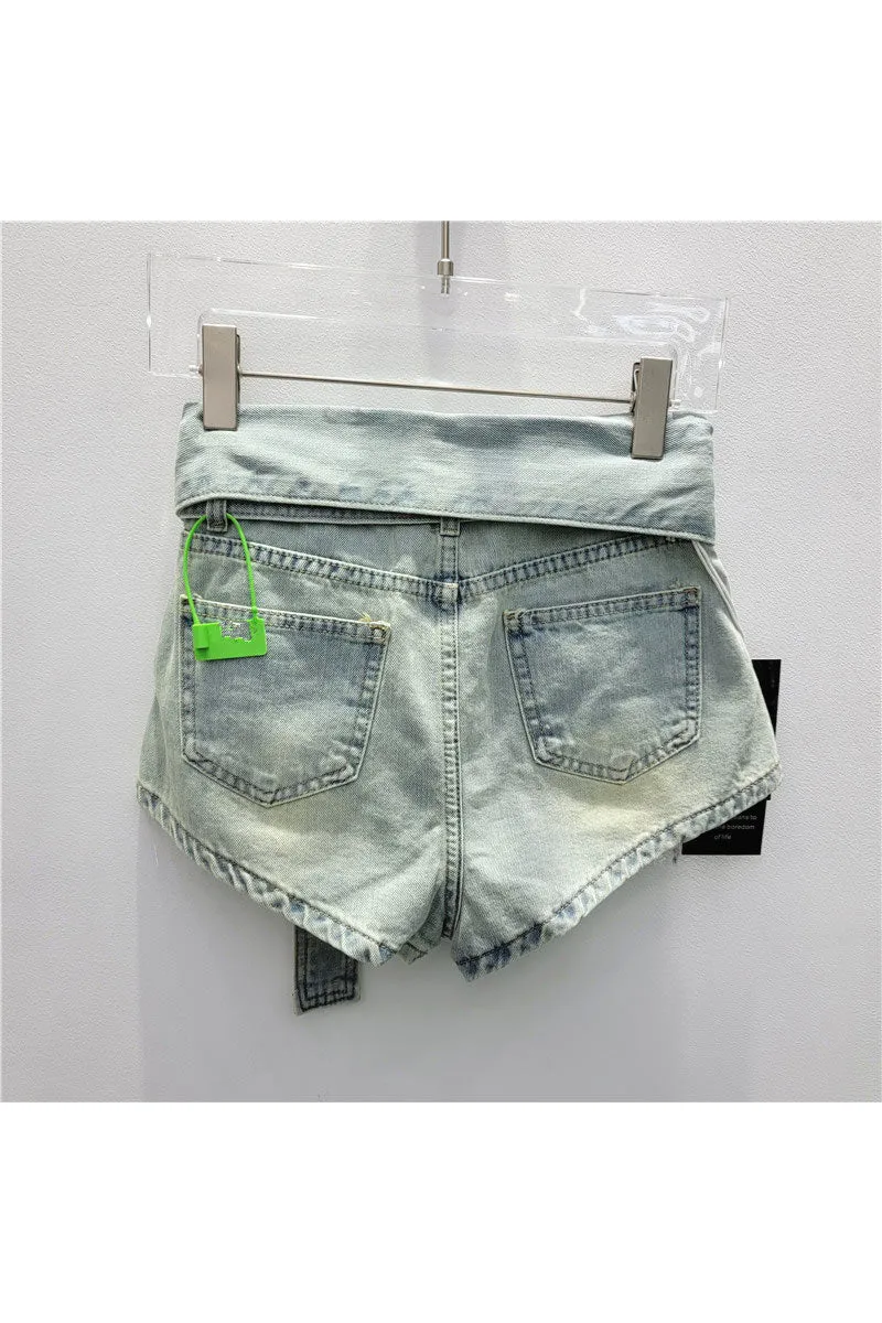 PM0189 High Rise Denim Shorts