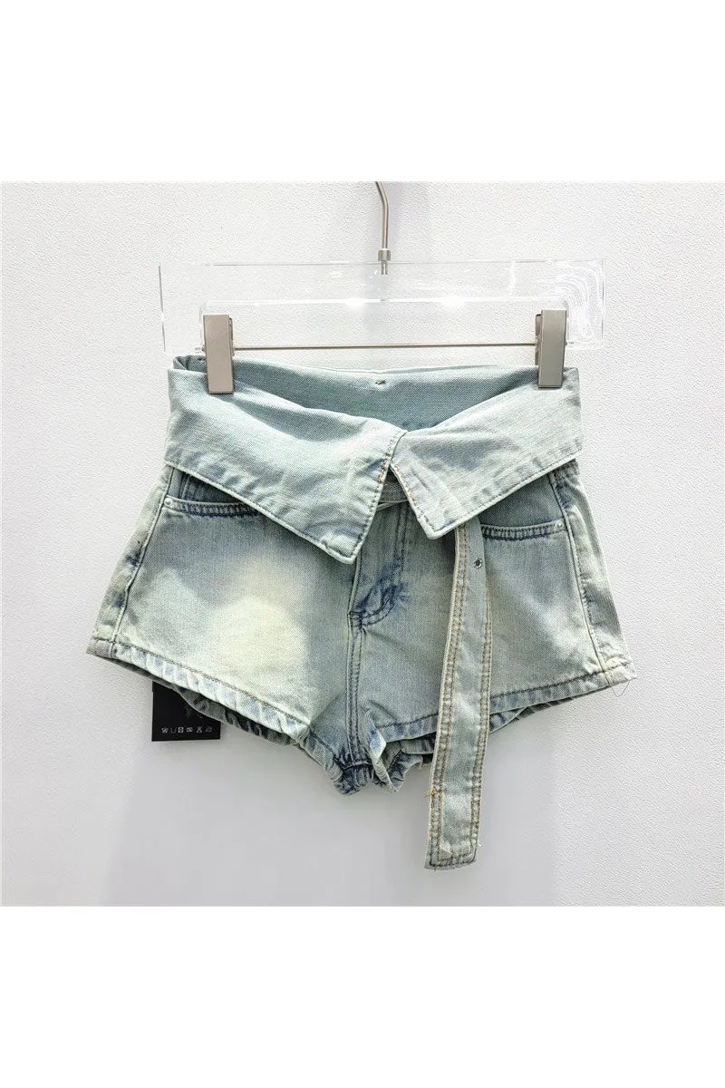 PM0189 High Rise Denim Shorts
