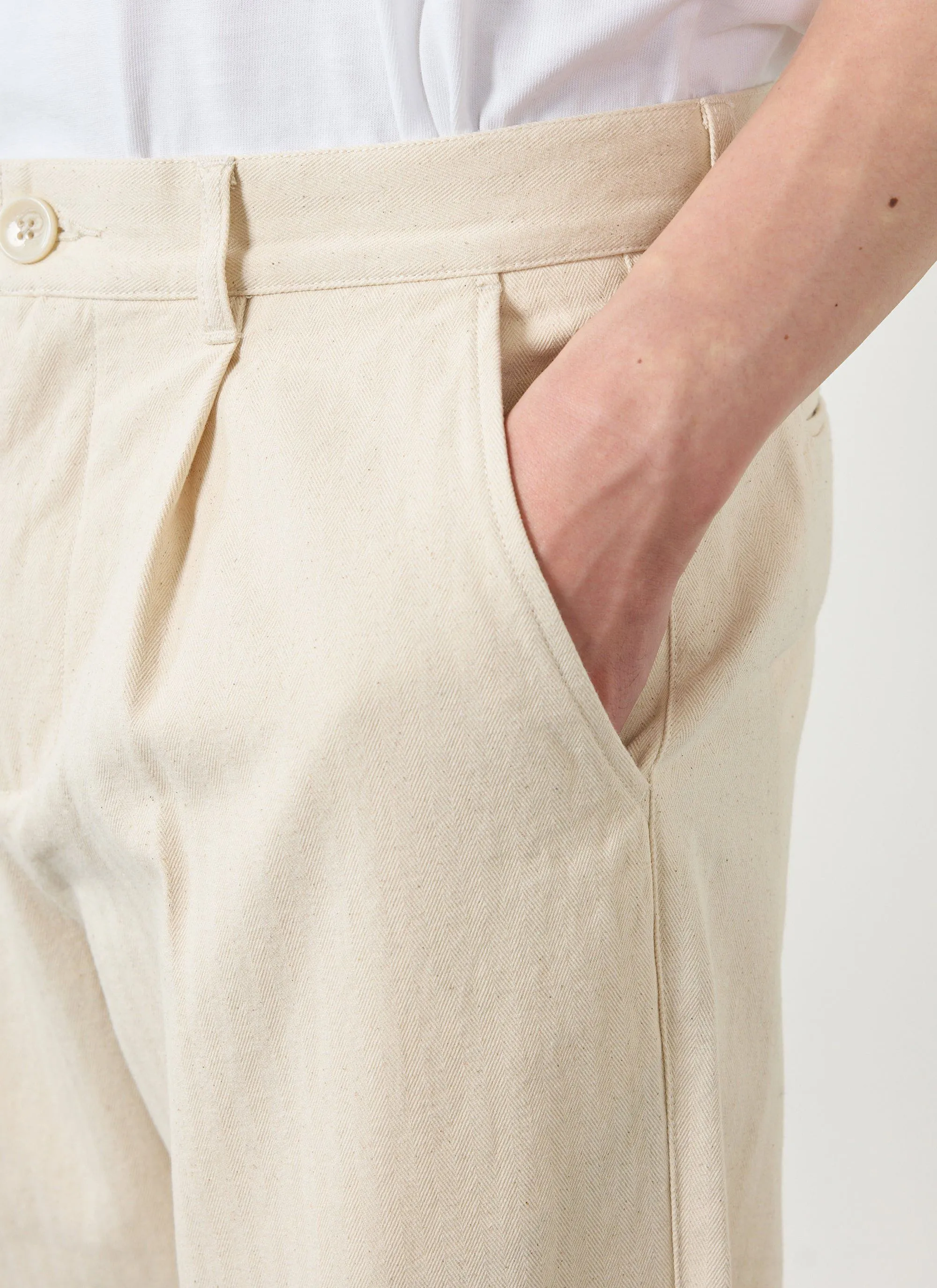 Program Pleated Trousers | Cotton | Ecru