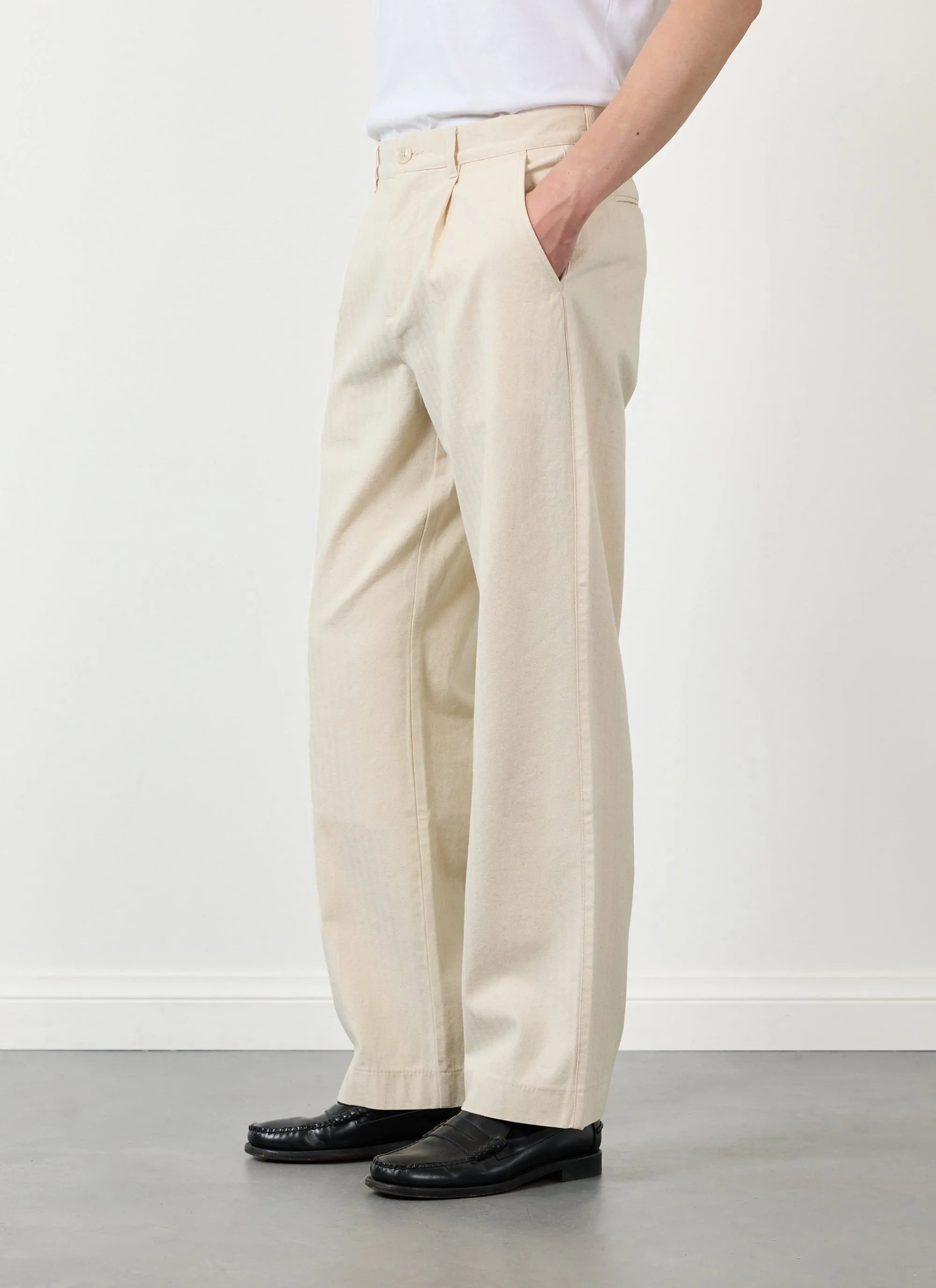Program Pleated Trousers | Cotton | Ecru