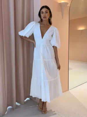 Sovere Reason Reversible Midi Dress in Chalk