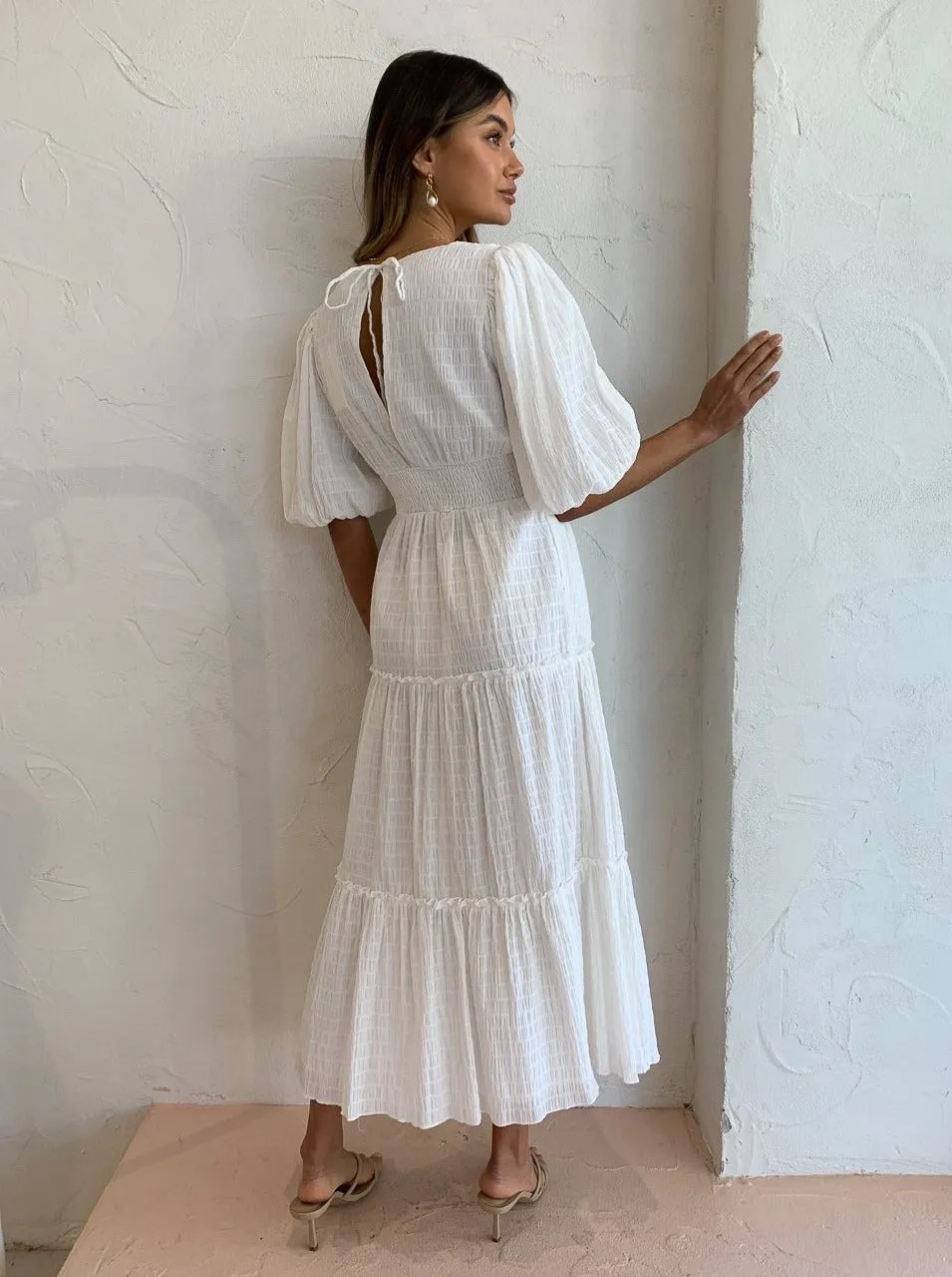 Sovere Reason Reversible Midi Dress in Chalk
