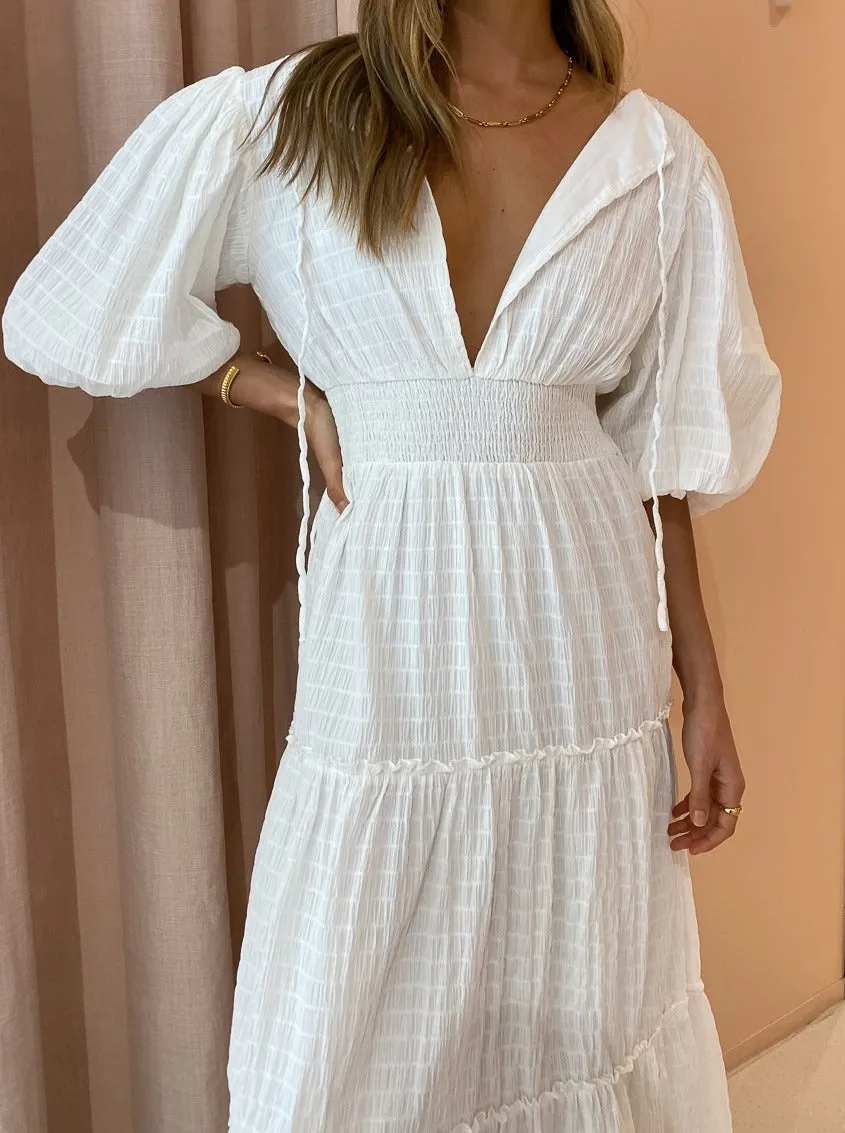 Sovere Reason Reversible Midi Dress in Chalk