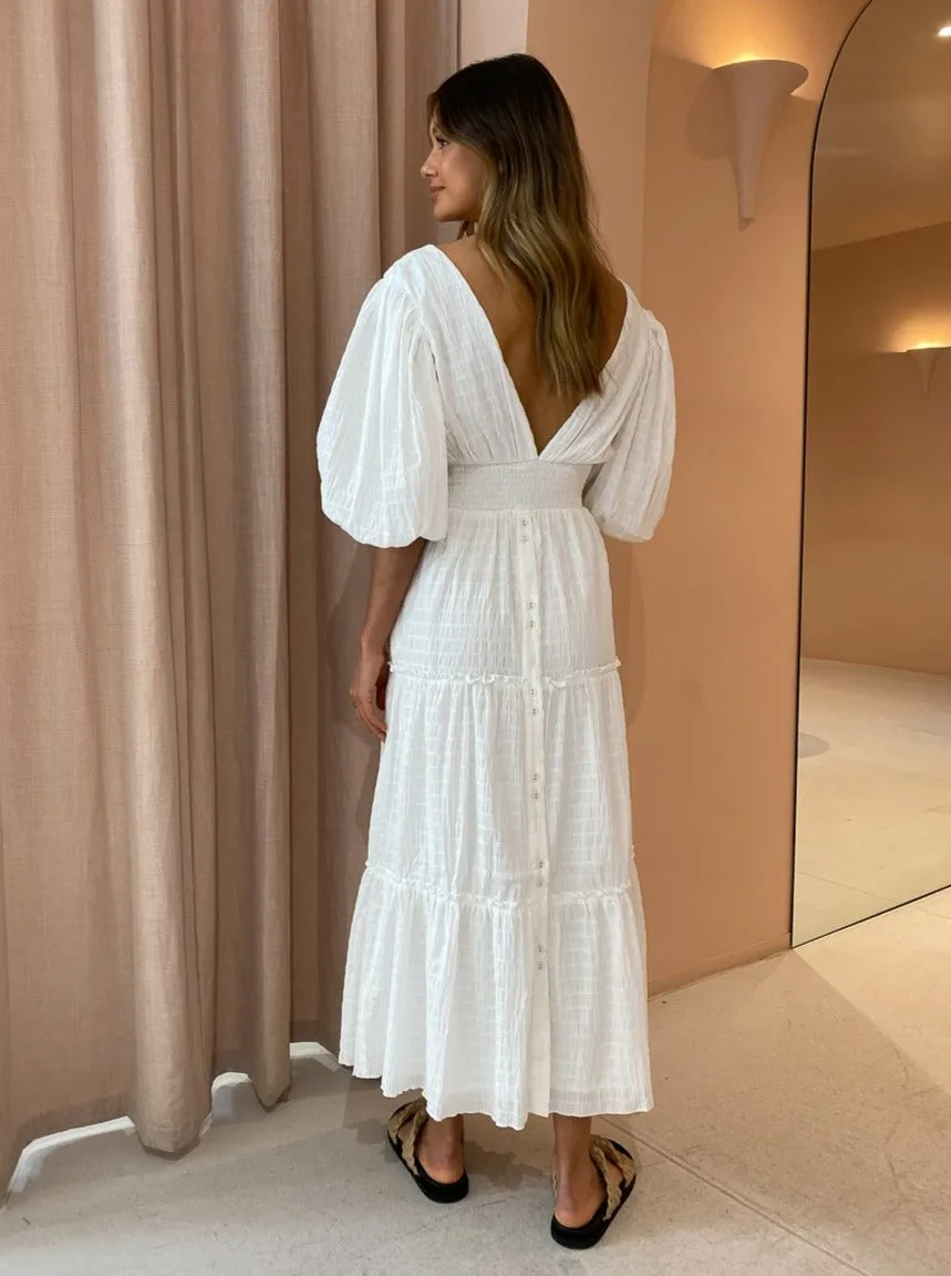 Sovere Reason Reversible Midi Dress in Chalk