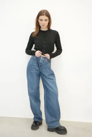 SUPERFINE CROPPED CREWNECK CARDIGAN
