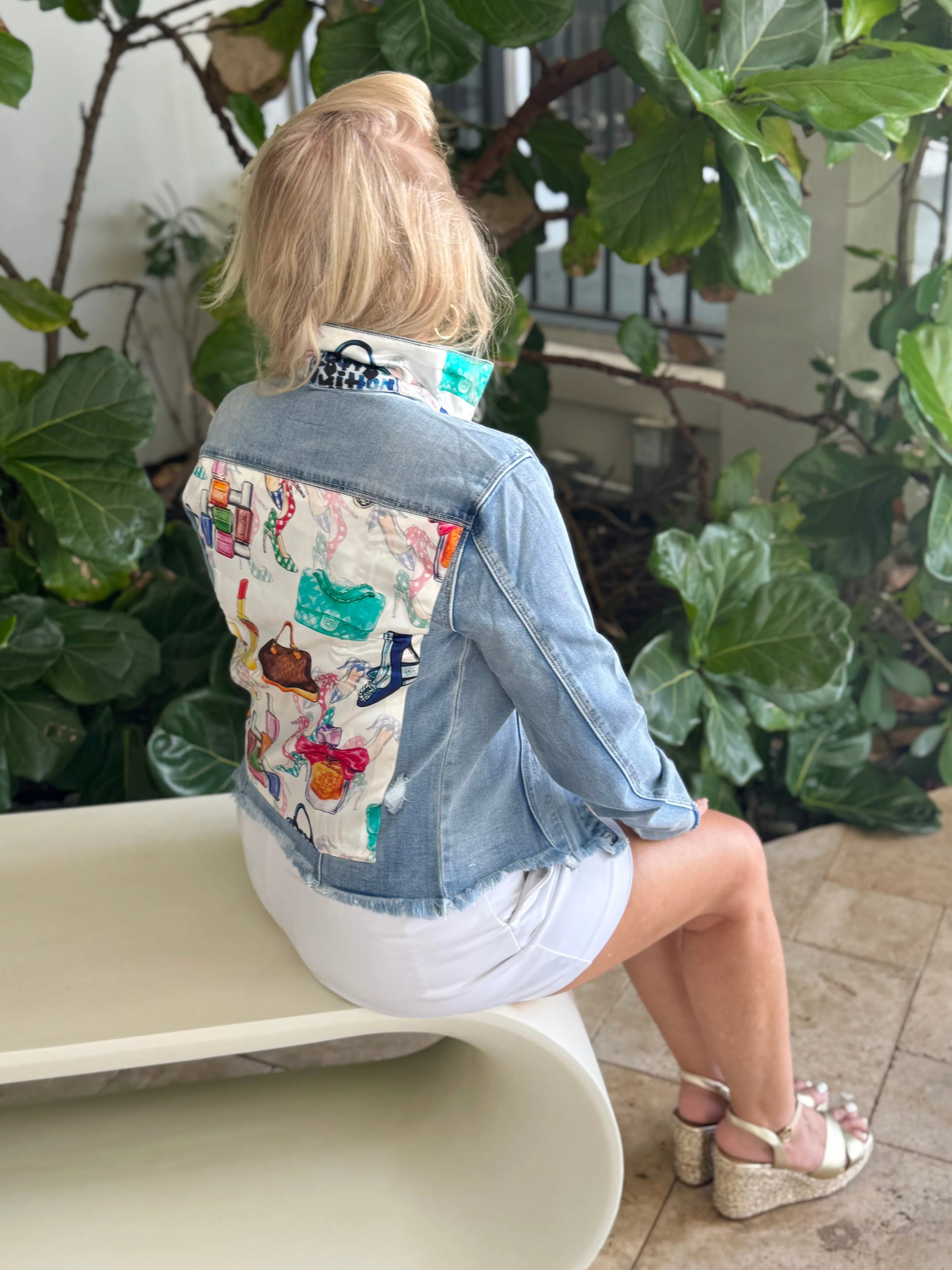 The Light  Denim Jacket /  White Eclectic Designer