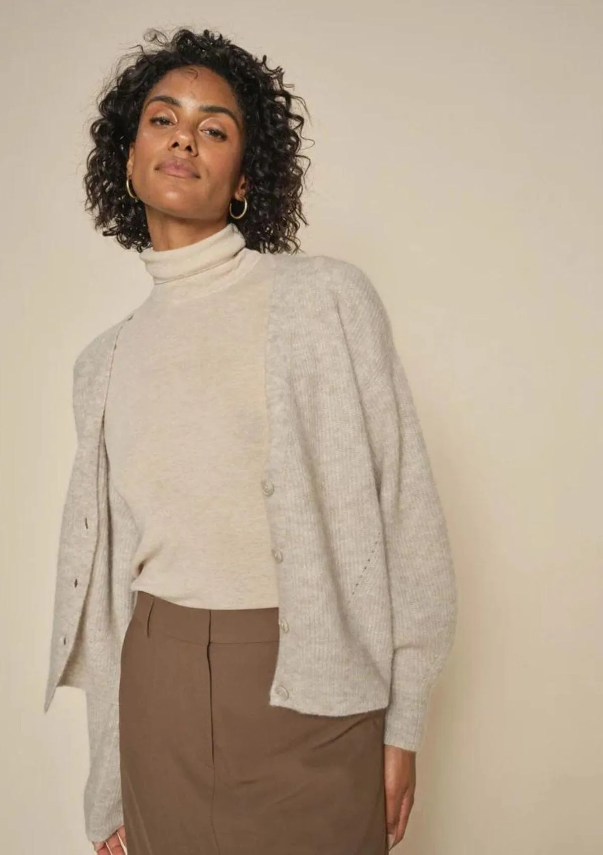 Thora V-Neck Knit Cardigan | Mos Mosh