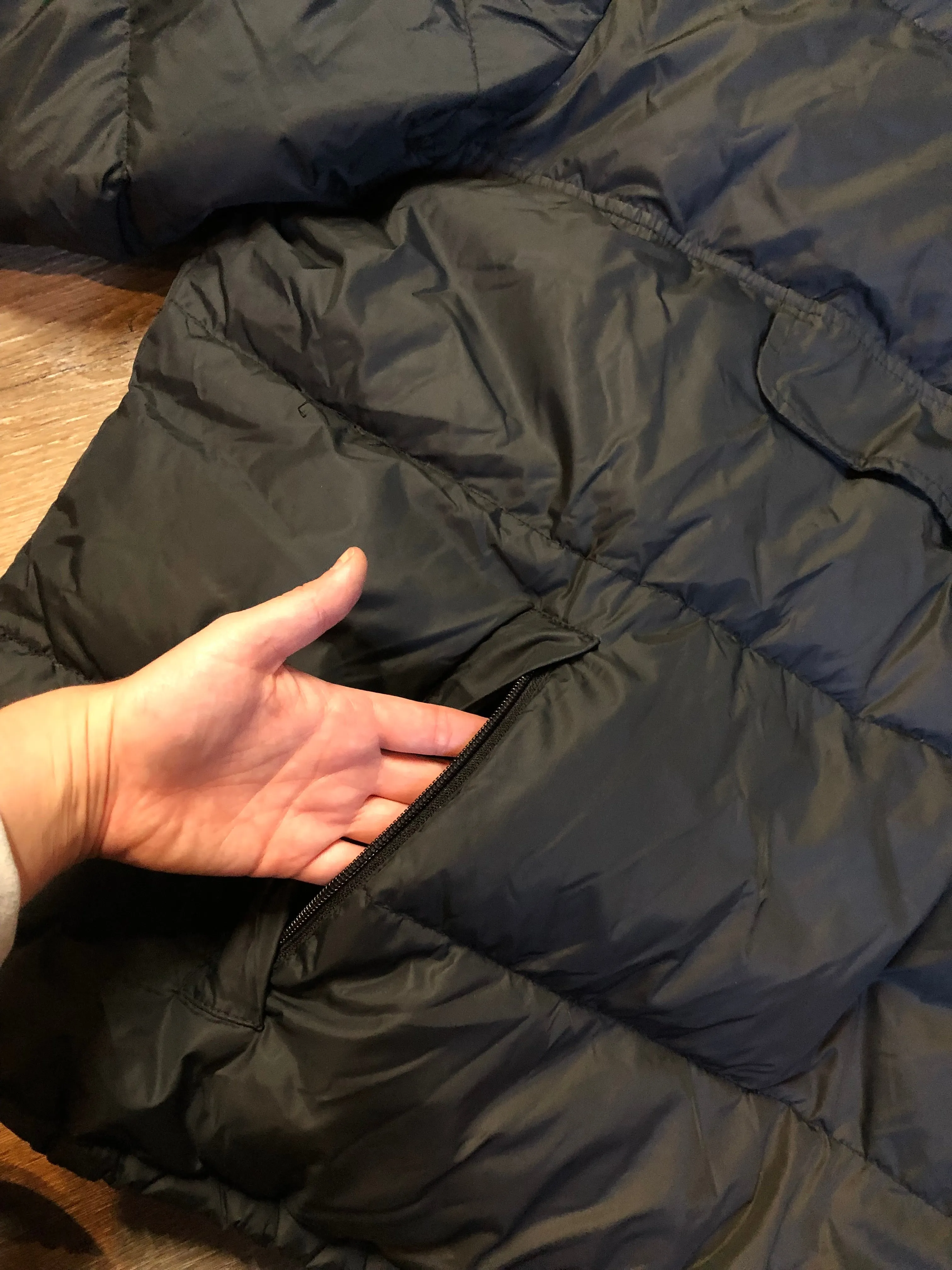 Vintage Woods Down Filled Black Anorak, Made in Canada