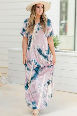 What You Need Mauve Pink Tie Dye Maxi Dress