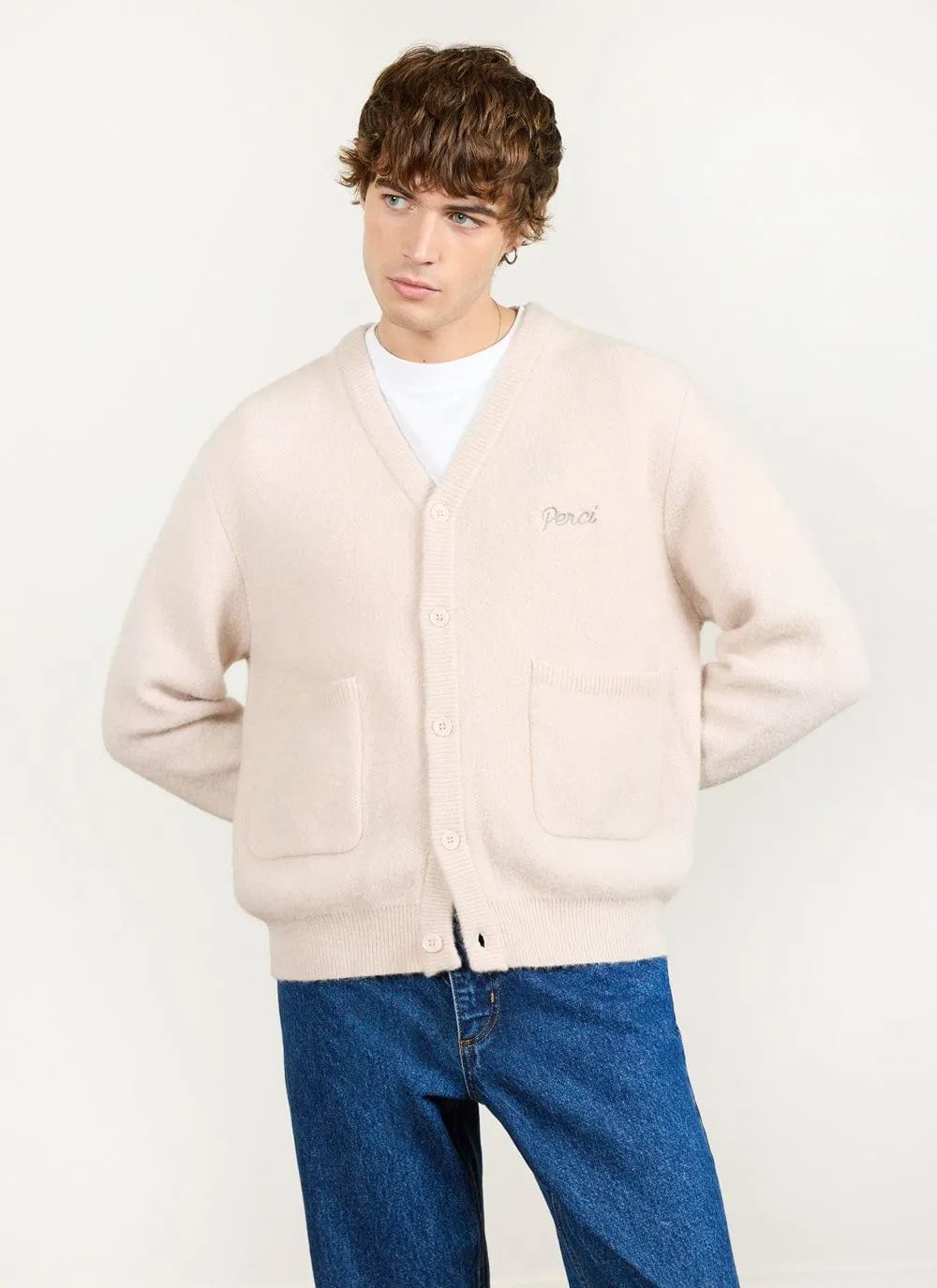 White Glove Knitted Cardigan | Mohair | Ecru