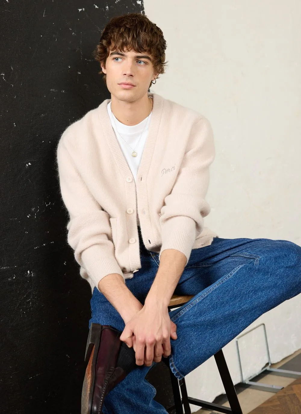 White Glove Knitted Cardigan | Mohair | Ecru