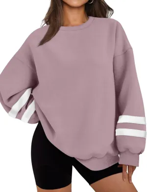 WIHOLL Womens Oversized Sweatshirts Long Sleeve Tops Fall Winter Clothes Crewneck Cozy Outfits Pullover 2024 Fashion