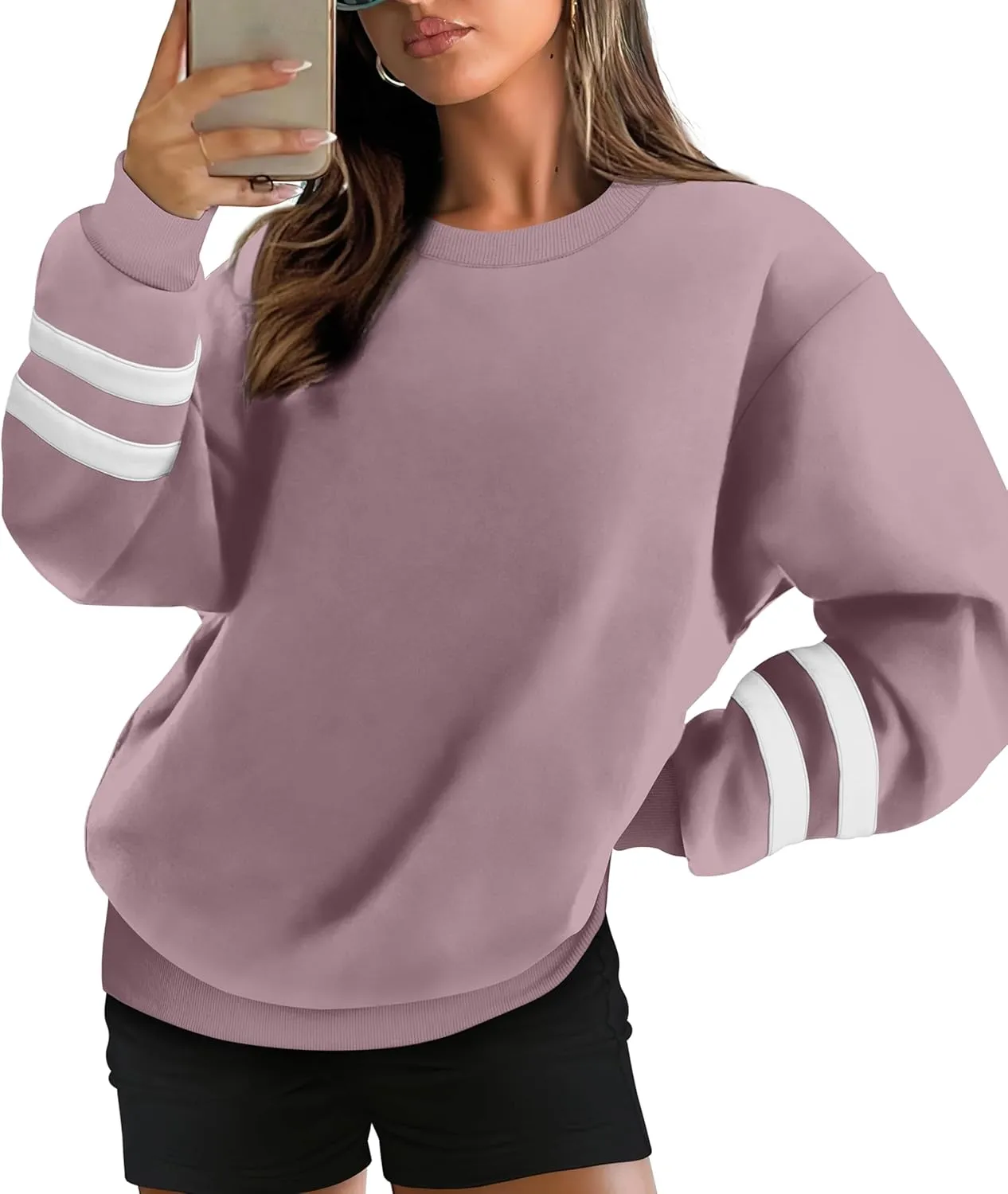 WIHOLL Womens Oversized Sweatshirts Long Sleeve Tops Fall Winter Clothes Crewneck Cozy Outfits Pullover 2024 Fashion