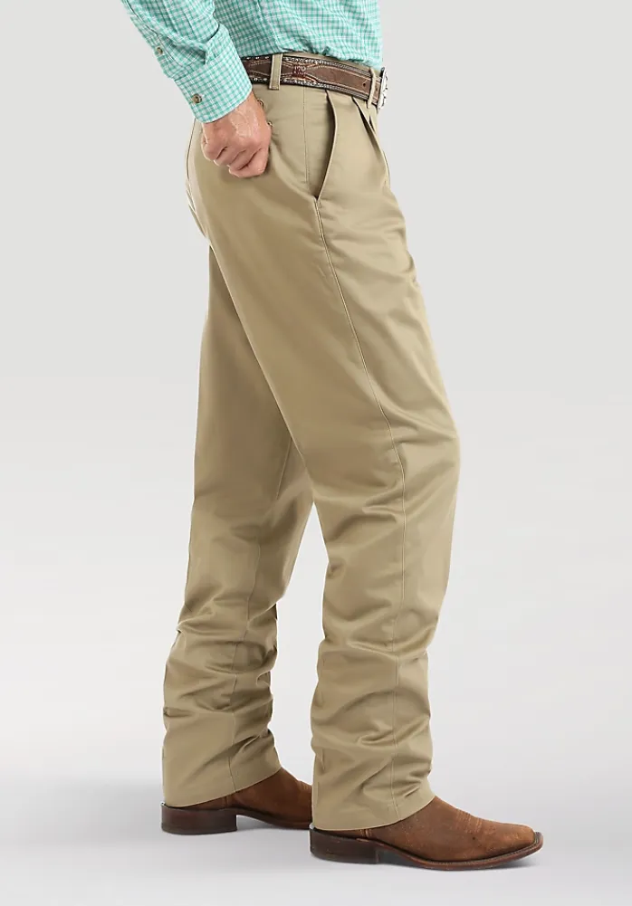 Wrangler Mens Pleated Front Casuals Khaki Style 00097KH