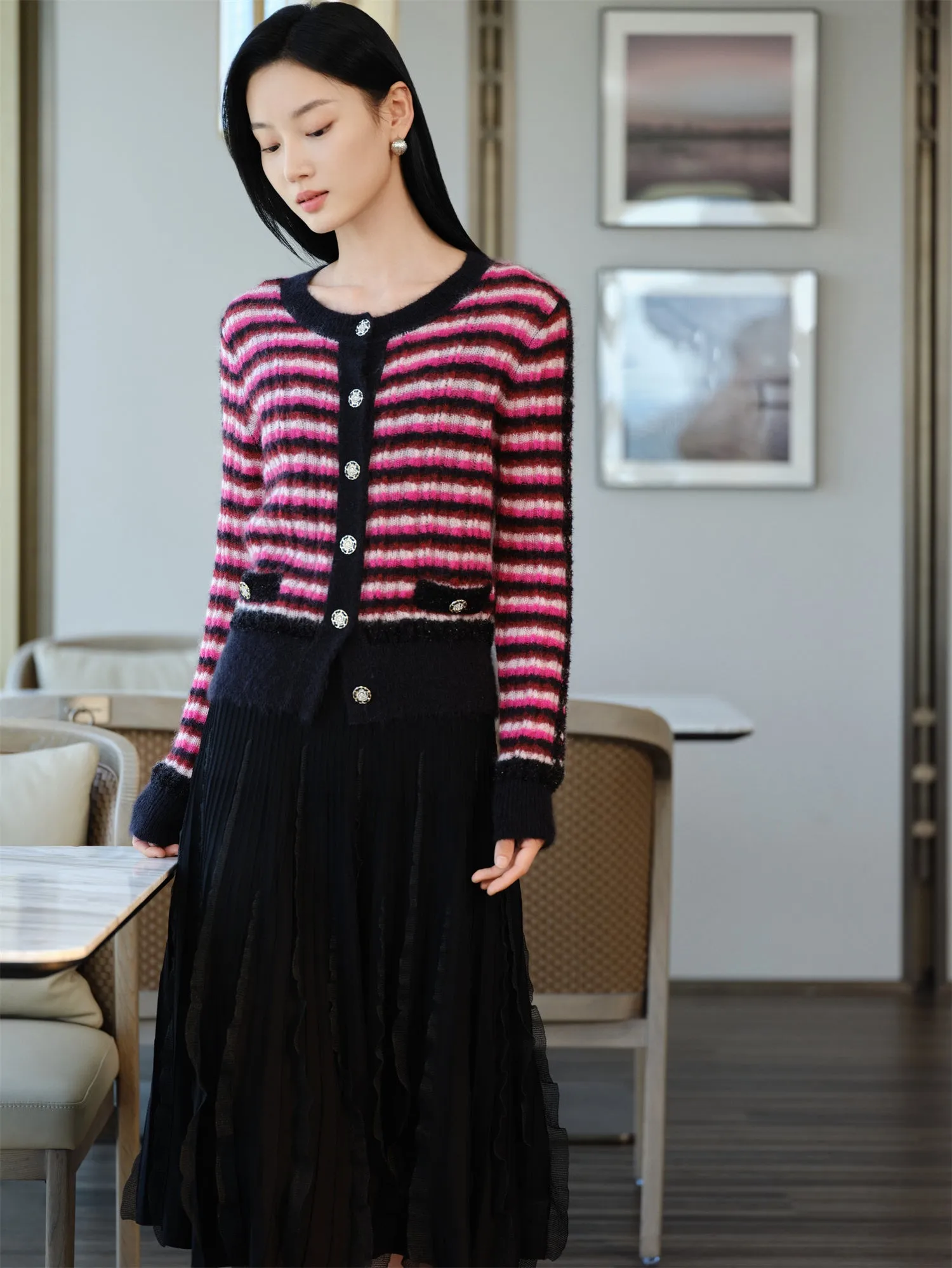 YAYING Mohair Knit Cardigan