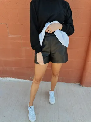 Z Supply Tia Faux Leather Short | Black