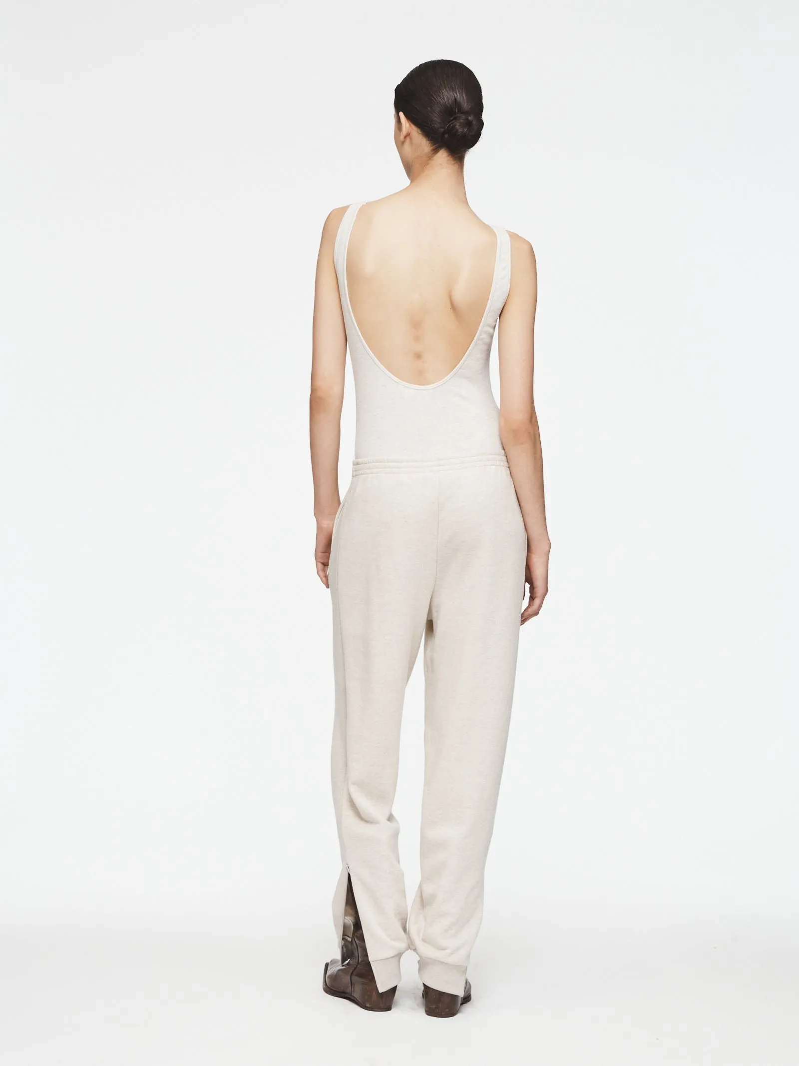 Zip Cuff Sweatpant in Heather Oat